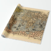 1565 Forlani AntiquevWereldkaart Renaissance Cadeaupapier (Uitgerold)