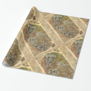 1565 Forlani AntiquevWereldkaart Renaissance Cadeaupapier
