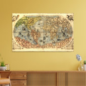 1565 Forlani AntiquevWereldkaart Renaissance Canvas Afdruk (Insitu (Woonkamer))