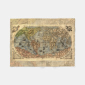 1565 Forlani AntiquevWereldkaart Renaissance Fleece Deken (Voorkant (Horizontaal))