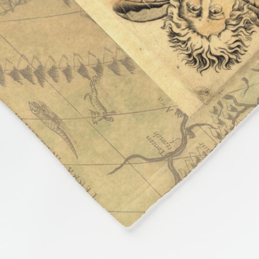 1565 Forlani AntiquevWereldkaart Renaissance Fleece Deken (Hoek)