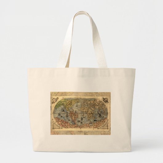 1565 Forlani AntiquevWereldkaart Renaissance Grote Tote Bag (Voorkant)