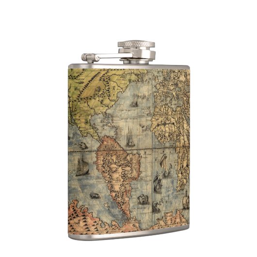 1565 Forlani AntiquevWereldkaart Renaissance Heupfles (Rechts)