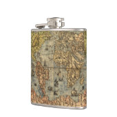 1565 Forlani AntiquevWereldkaart Renaissance Heupfles (Links)