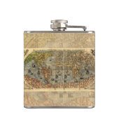 1565 Forlani AntiquevWereldkaart Renaissance Heupfles (Achterkant)