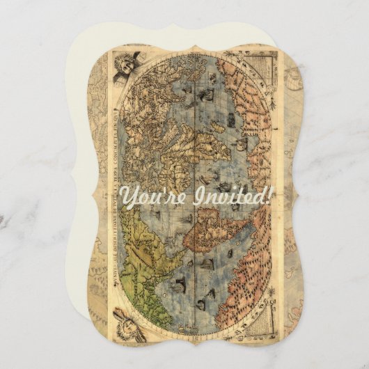 1565 Forlani AntiquevWereldkaart Renaissance Kaart (Voorkant / Achterkant)