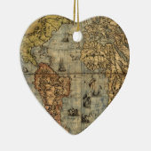 1565 Forlani AntiquevWereldkaart Renaissance Keramisch Ornament (Rechts)