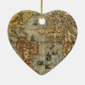 1565 Forlani AntiquevWereldkaart Renaissance Keramisch Ornament (Achterkant)