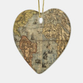 1565 Forlani AntiquevWereldkaart Renaissance Keramisch Ornament (Links)