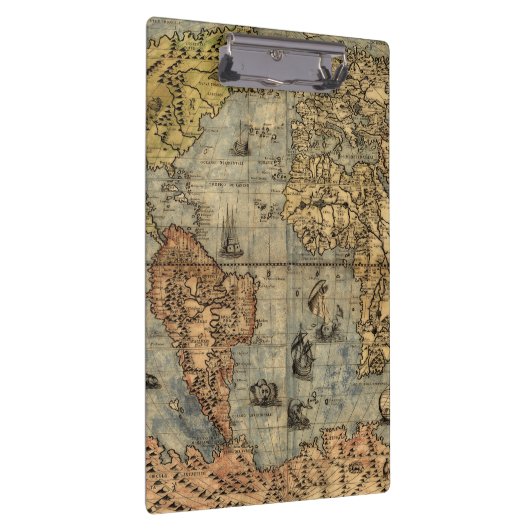 1565 Forlani AntiquevWereldkaart Renaissance Klembord (Rechts)