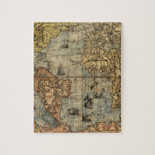 1565 Forlani AntiquevWereldkaart Renaissance Legpuzzel