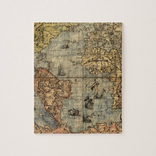 1565 Forlani AntiquevWereldkaart Renaissance Legpuzzel (Verticaal)