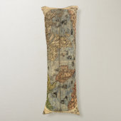 1565 Forlani AntiquevWereldkaart Renaissance Lichaamskussen (Voorkant Verticaal)