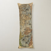 1565 Forlani AntiquevWereldkaart Renaissance Lichaamskussen (Achterkant (Verticaal))