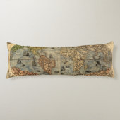 1565 Forlani AntiquevWereldkaart Renaissance Lichaamskussen (Voorkant)