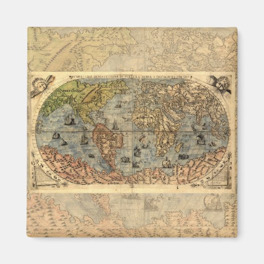 1565 Forlani AntiquevWereldkaart Renaissance Magneet (Voorkant)