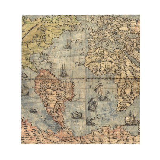 1565 Forlani AntiquevWereldkaart Renaissance Notitieblok (Voorkant)