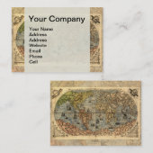 1565 Forlani AntiquevWereldkaart Renaissance Visitekaartje (Voorkant / Achterkant)