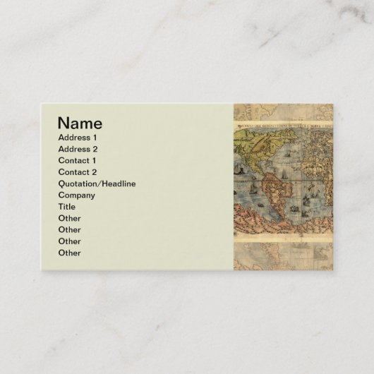 1565 Forlani AntiquevWereldkaart Renaissance Visitekaartje (Voorkant)