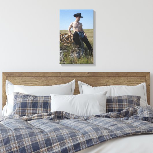 15693-RA Cowboy Canvas Afdruk (Insitu (Slaapkamer))