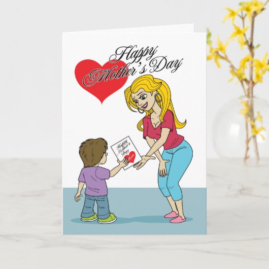 #156 moederdag kaart (Gele Bloem)