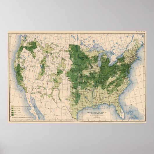 156 Wheat/sq mile Poster (Voorkant)