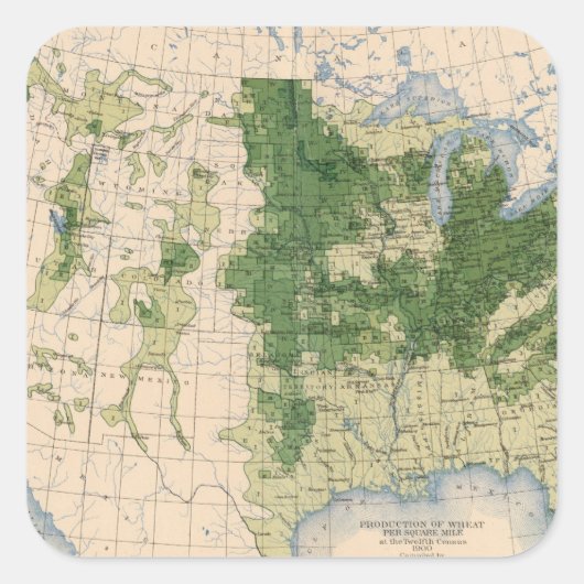 156 Wheat/sq mile Vierkante Sticker (Voorkant)