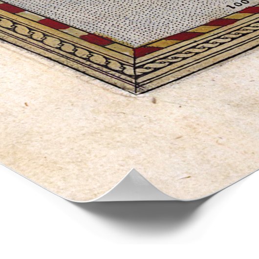 1570 Kaart voor India en China Poster (Hoek)