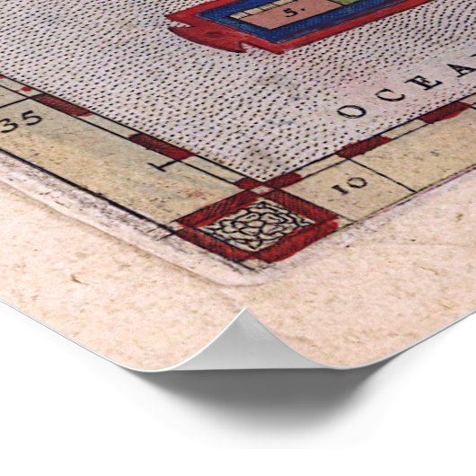 1570 Spanje Renaissance Map Poster (Hoek)