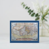 1572 Typus Orbis Terrarum Ortelius Wereldkaart Briefkaart (Staand voorkant)