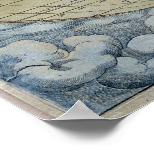 1572 Wereldkaart Poster (Hoek)