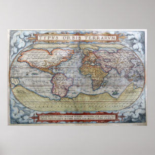 1572 Wereldkaart Poster