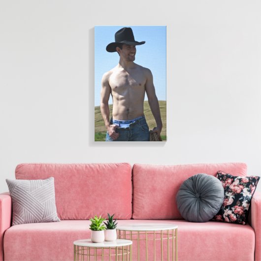 15746-RA Cowboy Canvas Afdruk (Insitu (Woonkamer))
