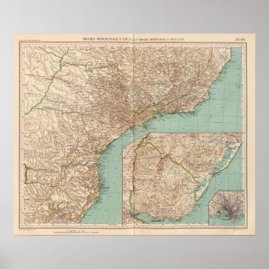 15758 Zuid-Brazilië, Uruguay Poster (Voorkant)