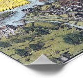 1576 Kaart van Zürich Poster (Hoek)