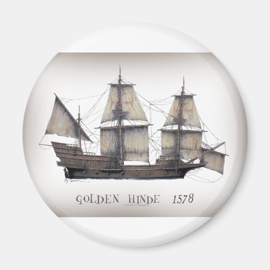 1578 Gouden Hinde Magneet (Voorkant)