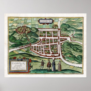 1580 Edinburgh-kaart Poster