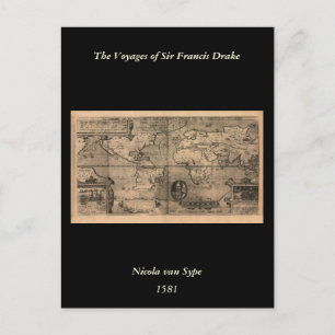 1581 Antiek Wereldkaart van Nicola van Sype Briefkaart