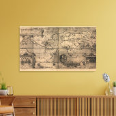 1581 Antiek Wereldkaart van Nicola van Sype Canvas Afdruk (Insitu (Woonkamer))