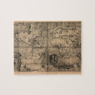 1581 Antiek Wereldkaart van Nicola van Sype Legpuzzel