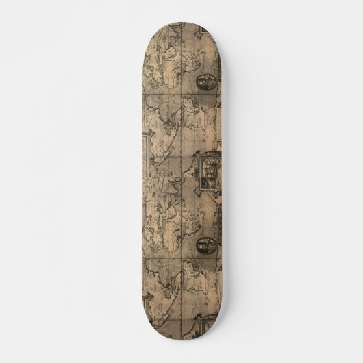 1581 Antiek Wereldkaart van Nicola van Sype Skateboard (Voorkant)