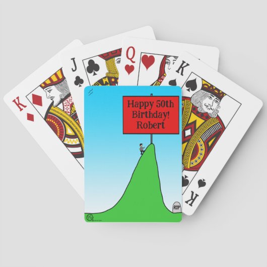 1582 over de cartoon van de heuvelverjaardag pokerkaarten (Achterkant)