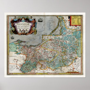 1584 Prussia Map Poster