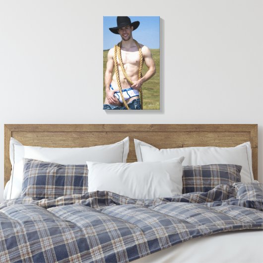 15867-RA Cowboy Canvas Afdruk (Insitu (Slaapkamer))