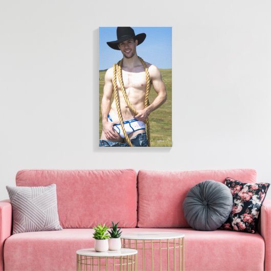 15867-RA Cowboy Canvas Afdruk (Insitu (Woonkamer))