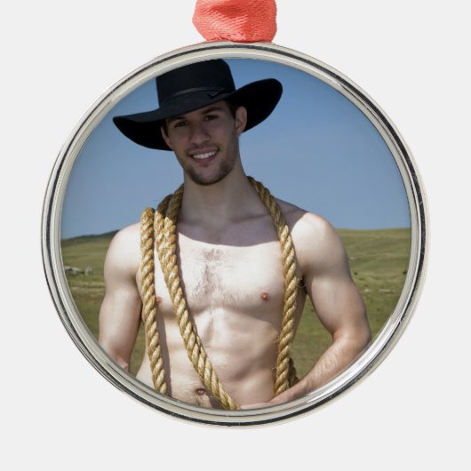 15867-RA Cowboy Metalen Ornament (Voorkant)