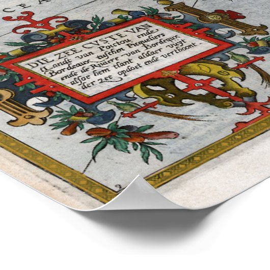 1586 Franse kustkaart Poster (Hoek)