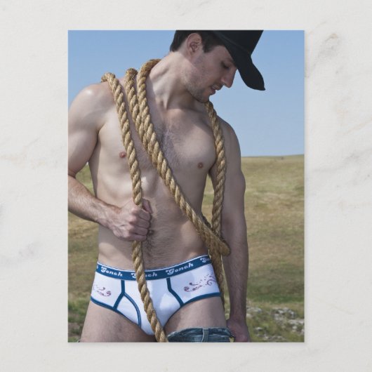 15881-RA Sexy Cowboy Briefkaart (Voorkant)