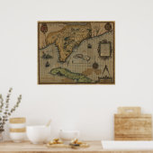 1591 Florida and Cuba Map Poster (Keuken)