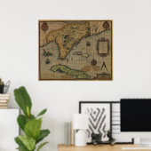 1591 Florida and Cuba Map Poster (Thuiskantoor)